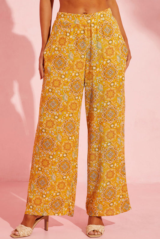 High Waist, Wide Leg Floral Pants  Casual Clothing for Women – DollyUpp