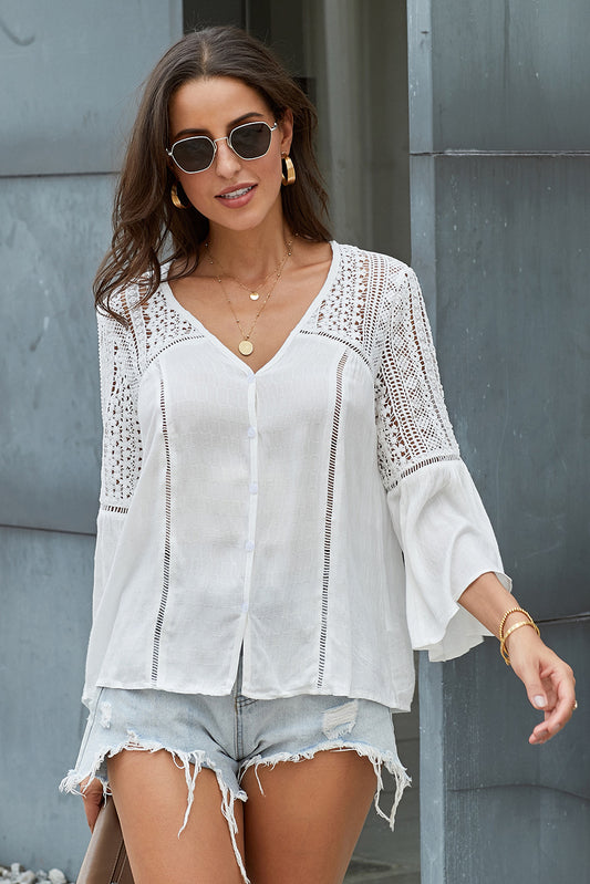 The Du Jour Crochet Blouse - White