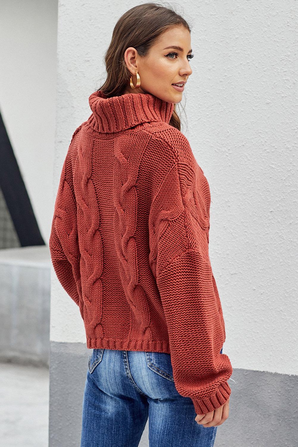 Cable Knit Handmade Turtleneck Sweater