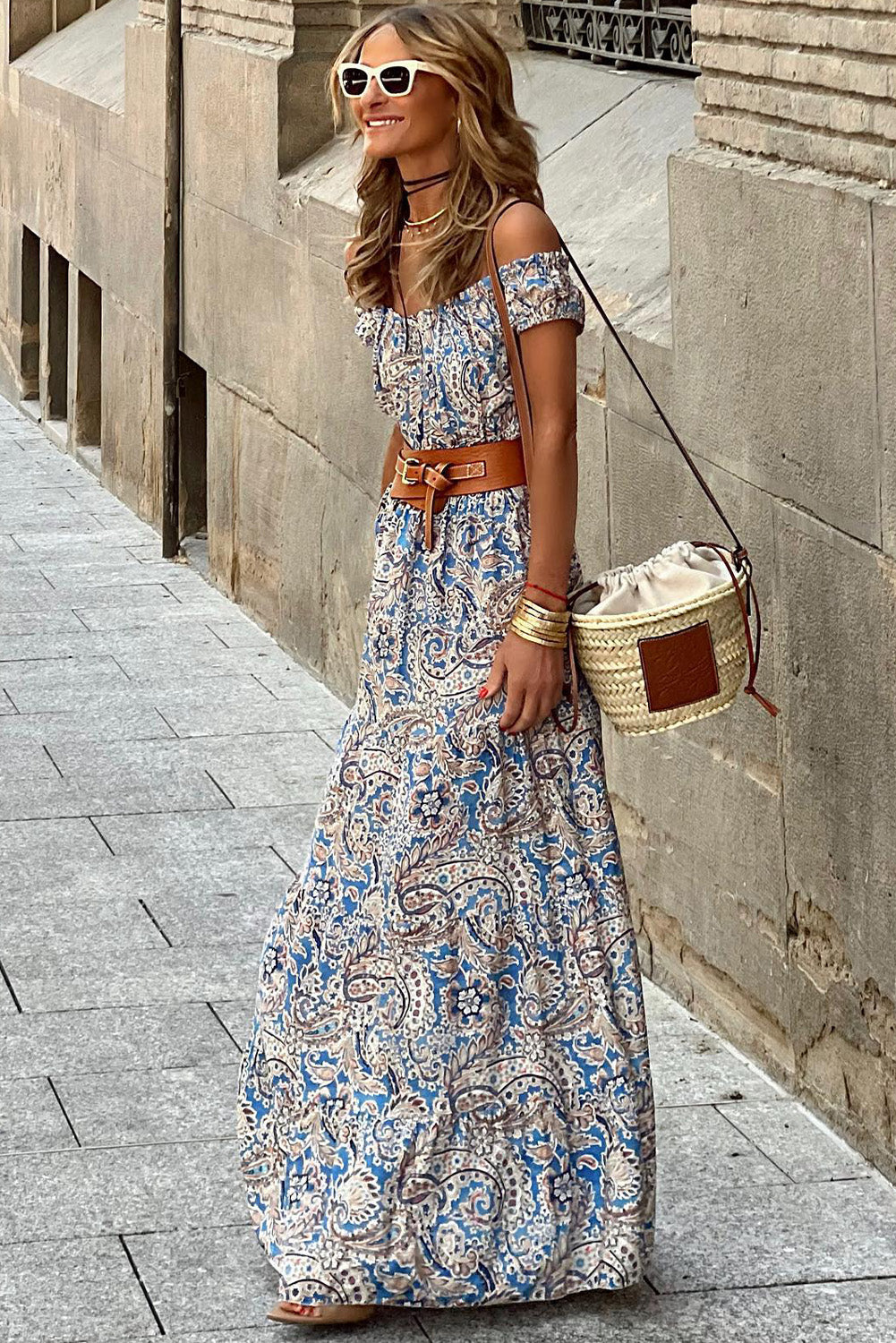 Paisley Print Maxi Dress